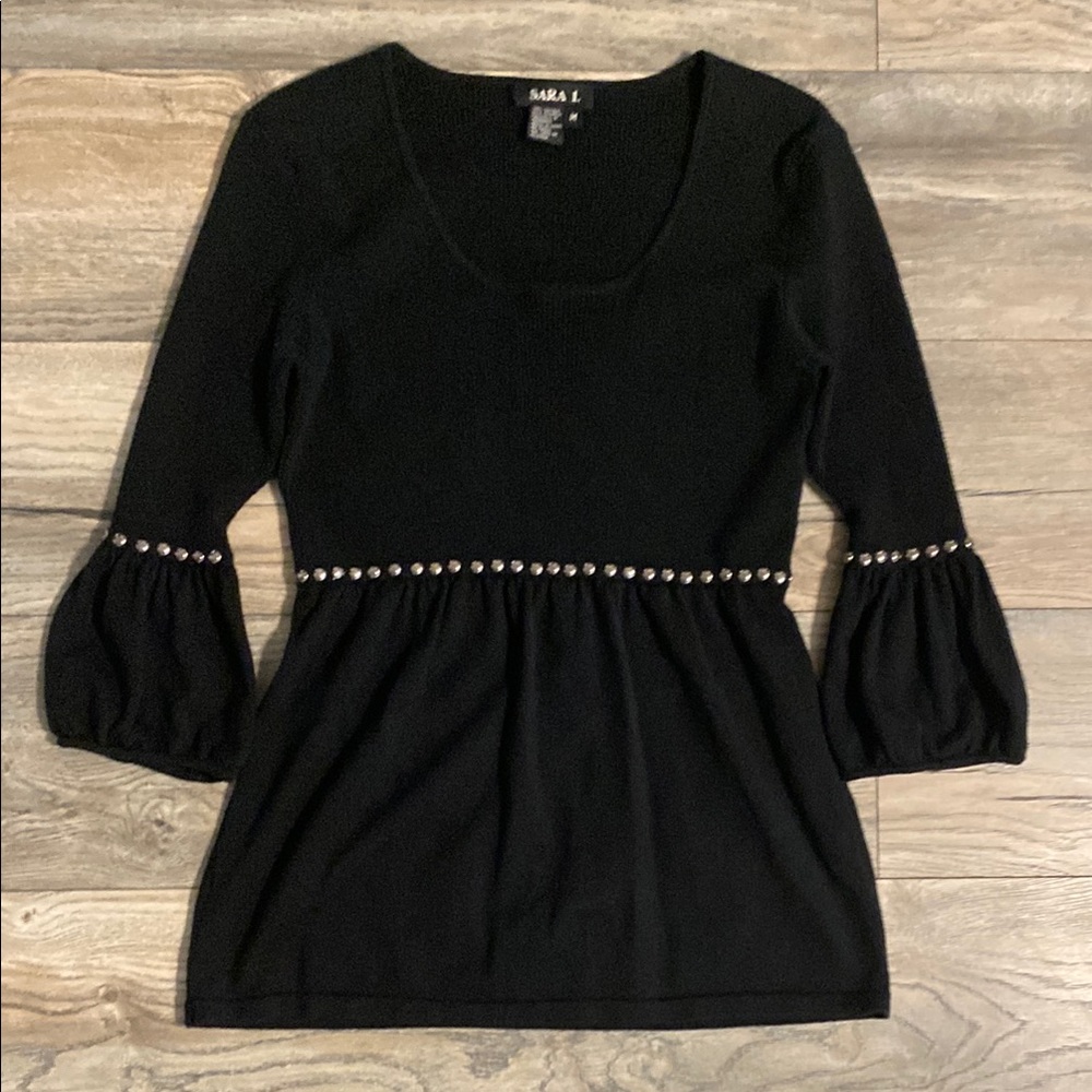 Black Top with Rhinestone Accents